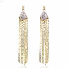 Fashion Jewellery Crystal Long Chain Earring, Drop Tassel Long Chain Earrings